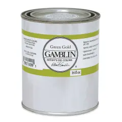 Gamblin Artist's Oil Color - Green Gold, 16 oz can
