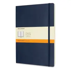 Moleskine Classic Soft Cover Notebook - Sapphire Blue, Ruled, 9-3/4" x 7-1/2"