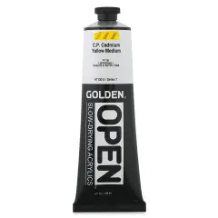 Golden Open Acrylics - Cadmium Yellow Medium, 5 oz Tube