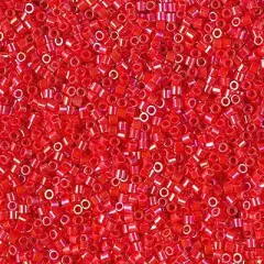 Miyuki Delica Bead 15/0, DBS0159, Opaque Vermillion Red AB