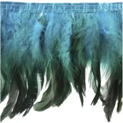 Belagio Feather Trim, 9" Wide, 10-Yard Bolt, Teal