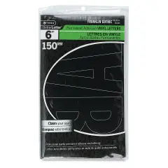 Westcott BetterLetter Self-Adhesive Vinyl Letters &ndash; 6&rdquo; Permanent Letters, Franklin Gothic, Black