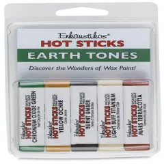 Enkaustikos Hot Sticks Encaustic Paints - Set of 5, Earth Tone Colors, 13 ml sticks