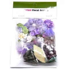 Belagio Colorfast Floral Accents, Assortment of Flowers, 25 Piece Pack, Lilac