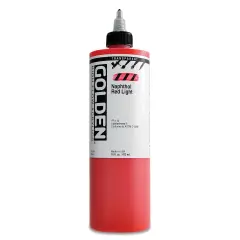 Golden High Flow Acrylics - Transparent Naphthol Red Light, 16 oz bottle
