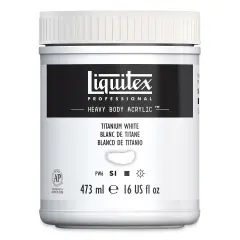 Liquitex Heavy Body Artist Acrylics - Titanium White, 16 oz Jar