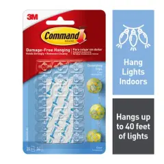 Command&trade; Clear Decorating Clips 17026CLR-ES, 20 Clips, 24 Strips/Pack