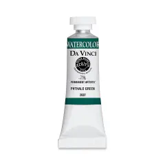 Da Vinci Artists' Permanent Watercolor - Phthalo Green, 15 ml tube