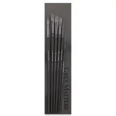 Richeson Grey Matters Brush Set - Synthetic Acrylic Brushes, Long Handle, Set of 6
