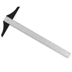 Alumicolor Steel Edge Point T-Square - 24", Silver