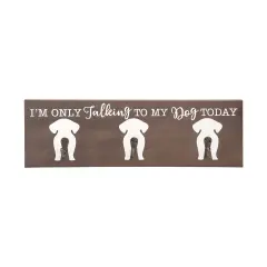 5.9" x 18.03" Funny Cute "I Am Only Talking To My Dog Today" Wall Jacket & Coat Hanger