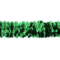 Belagio Stretch Sequin Trim, 1" Wide, 10-Yard Bolt, Emerald Green