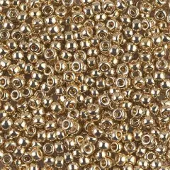 Miyuki 8 Round Seed Bead, 8-193, 24kt Gold Light Plated, 10 grams