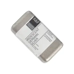 R&F Encaustic Paint Block - Iridescent Geman Silver, 40 ml block