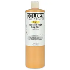 Golden Fluid Acrylics - Iridescent Bright Gold (Fine), 16 oz bottle