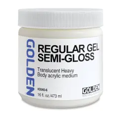 Golden Regular Acrylic Gel Medium - Semi-Gloss, 16 oz jar