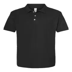 Tultex&reg; Sport Pique Collared Short Sleeve Polo Black