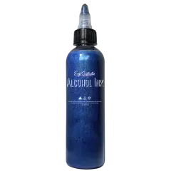 Premium Alcohol Ink | Metallic and Vibrant | High Saturated Unique Colors | For Tumblers, Coasters, Resin Dye, Alcohol Ink Paper, Yupo, Resin Petri Dish | 4 oz by volume | by Ezgi Sertcetin Met. midnight blue