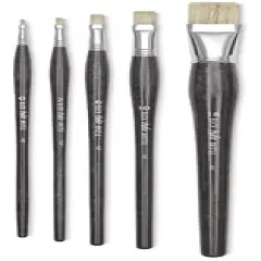Blick Studio Bristle Brush - Flat, Long Handle, Set of 5