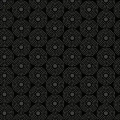 Circles Quilting Illusions Dk.Gray on Black Cotton Fabric by Quilting Treasures