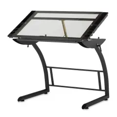 Studio Designs Triflex Drawing Table - Charcoal Frame, Clear Glass