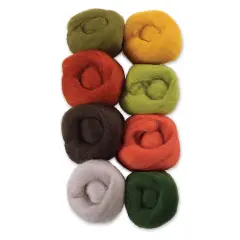 Wistyria Editions 100% Wool Roving - Pumpkin Patch, Pkg of 8