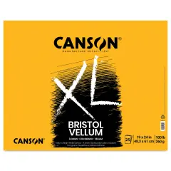 Canson XL Bristol - Pad, 19" x 24", Vellum, 25 Sheets, Tapebound