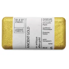 R&F Encaustic Paint Block - Ancient Gold, 40 ml, Block