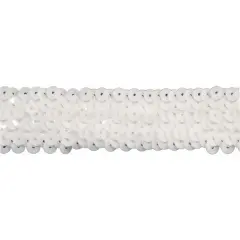Belagio Stretch Sequin Trim, 1" Wide, 10-Yard Bolt, White