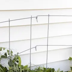 Pea Fence Straw Bale Garden Expandable Galvanized Steel 40-80 inch High Set of 2