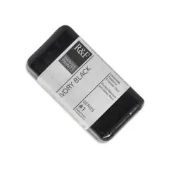 R&F Encaustic Paint Block - Ivory Black, 40 ml block