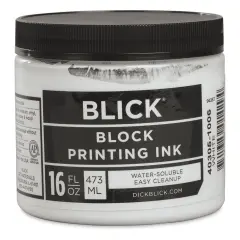 Blick Water-Soluble Block Printing Ink - White, 16 oz Jar
