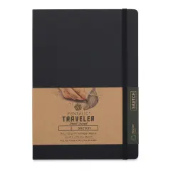 Pentalic Recycled Traveler's Sketchbook - 8-1/4" x 5-7/8", Black