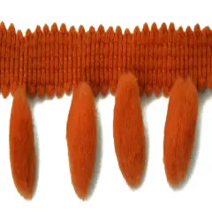 Belagio Pom Trim, 1.25" Wide, 10-Yard Bolt, Dark Brick