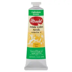 Utrecht Artists' Acrylic Paint - Cadmium Green, 2 oz tube