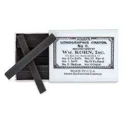 Korn's Lithographic Crayons - Box of 12, #0 Extra Soft