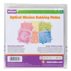 Roylco Rubbing Plates - Optical Illusions, 7" x 7", Set of 6