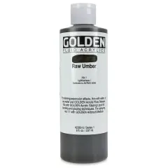 Golden Fluid Acrylics - Raw Umber, 8 oz bottle