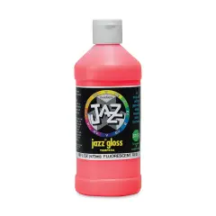 Jazz Gloss Tempera - Gloss, Fluorescent Red, 16 oz bottle