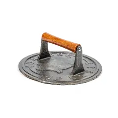 Norpro 8.75-Inch Cast Iron Bacon Press with Wood Handle, Round