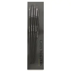 Richeson Grey Matters Brush Set - Synthetic Oil Brushes, Long Handle, Set of 6