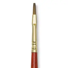 Blick Master Kolinsky Sable Brush - Flat, Short Handle, Red, Size 2