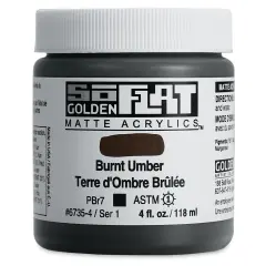 Golden SoFlat Matte Acrylic Paint - Burnt Umber, 118 ml, Jar