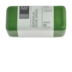 R&F Encaustic Paint Block - Chromium Oxide Green, 104 ml block