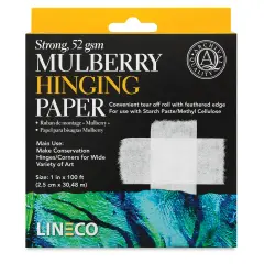 Lineco Mulberry Hinging Paper 1"W &times; 100 ft roll