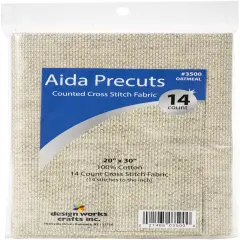Design Works Gold Quality Aida 14 Count 20"X30"-Oatmeal