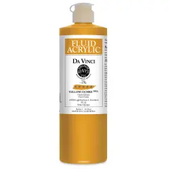 Da Vinci Fluid Acrylics - Yellow Ochre, 16 oz bottle