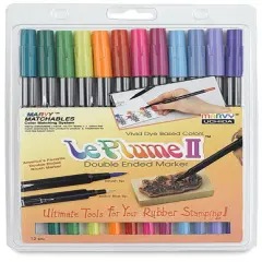 Le Plume II Dual-Tipped Marker - Bright Colors, Set of 12