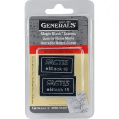 General's Magic Black Erasers 2/Pkg