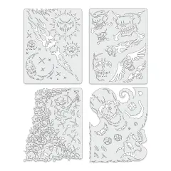 Iwata Artool Freehand Template - Set of 4, Son of Skull Master Mini